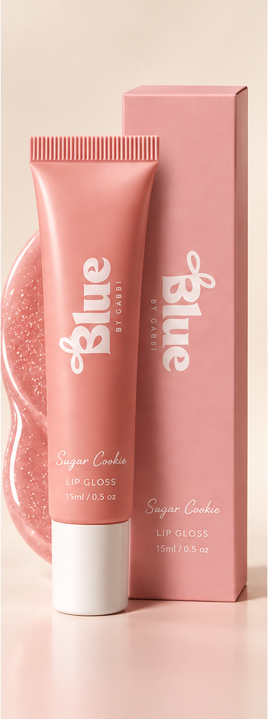 Sugar Cookie BLUE by Gabbi lip gloss tube and matching box
